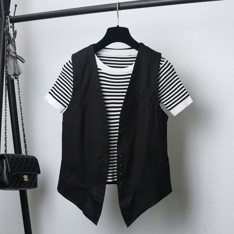 Vest Women's Short Summer Outer Wear Thin 2021 New Women's Cotton and Linen Top Women's Korean-Style Sleeveless Tank Top Coat