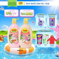 Combo 2 Chai Sữa Tắm Gội Cho Bé Carrie Junior chiết xuất trái cây thiên nhiên Yoghurt hương Táo + Mơ Tây (700g/ chai)