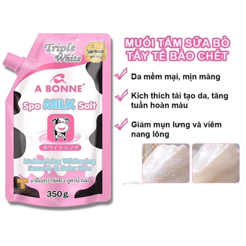Muối tăm sữa bò a bonne - tẩy tế bào da chết body thái lan hương sữa tươi 350g