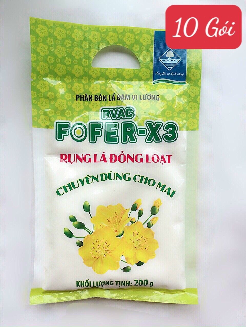 10 Gói Phân bón lá giúp RỤNG Lá cây Mai, cây Đào đồng loạt an toàn cho Cây [Hàng Chính Hãng] tiết kiệm công lặt lá nhanh