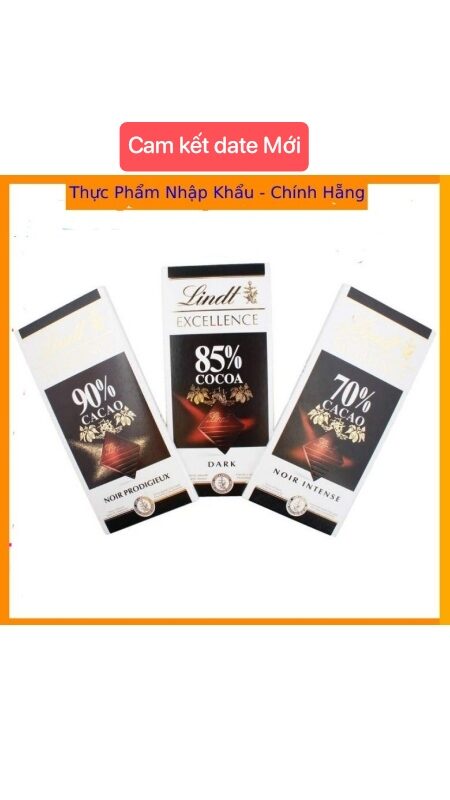 Socola Lindt Excellence Dark 70%, 85%, 90% Cacao 100g