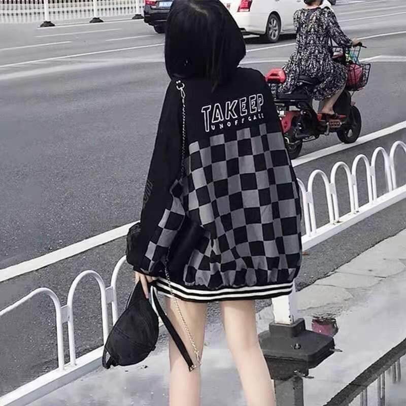 ÁO BOMBER BÀN CỜ CHẤT LIỆU KAKI