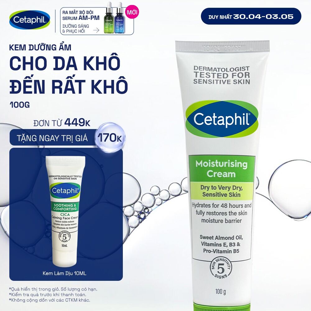 Kem dưỡng ẩm cho da nhạy cảm Cetaphil Moisturizing Cream 100g