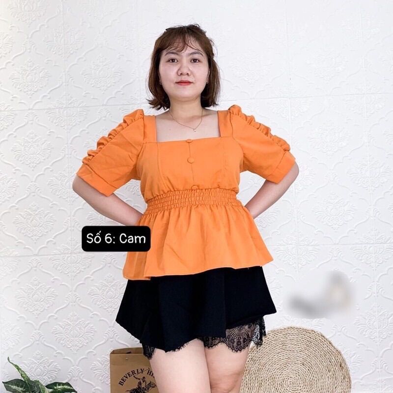 (SHOP TÁO ĐỎ BIGSIZE 50kg đến 90kg) áo peplum bo eo
