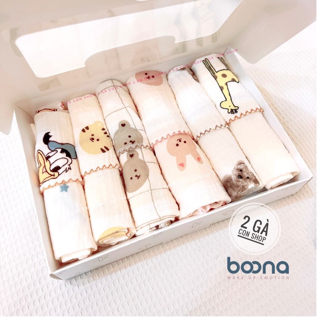 Khăn xô sữa aden Muslin Boona - sét 6 chiếc