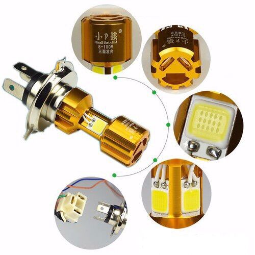 Đèn Led Pha Xe Máy 3 Chấu Chân H4