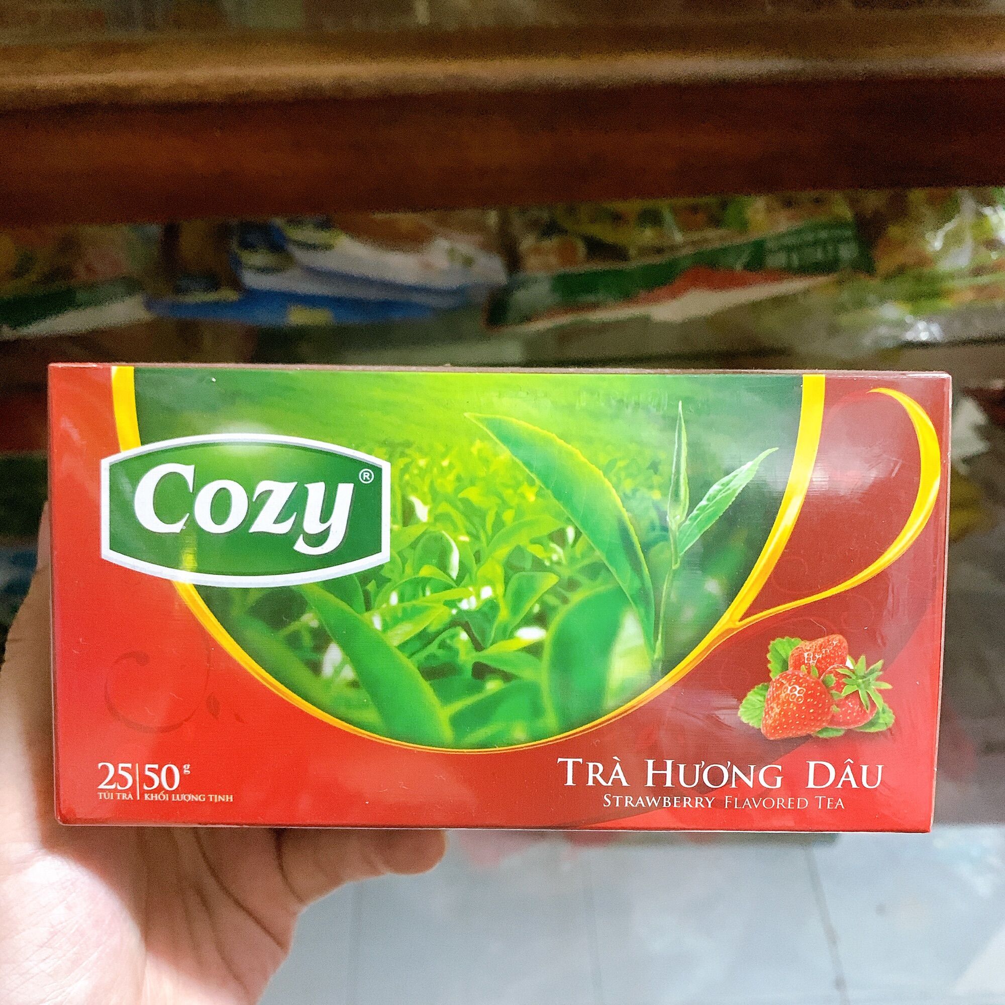 Trà cozy dâu 50g pha trà sữa trà