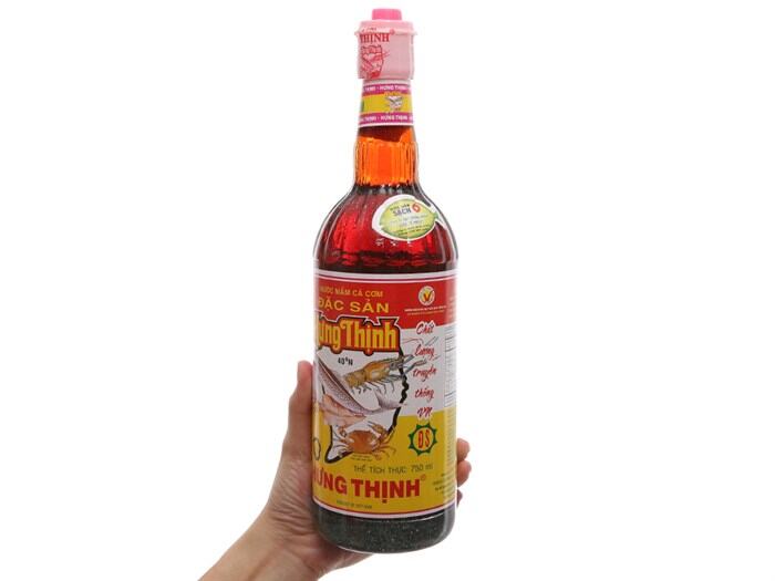 Nước mắm cá cơm đặc sản Hưng Thịnh 40 độ đạm chai 750ml