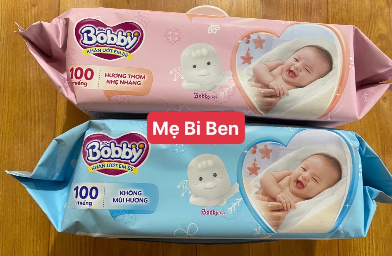 [Chính Hãng] Khăn Ướt Bobby Không Mùi/Có Mùi 80/100 Miếng