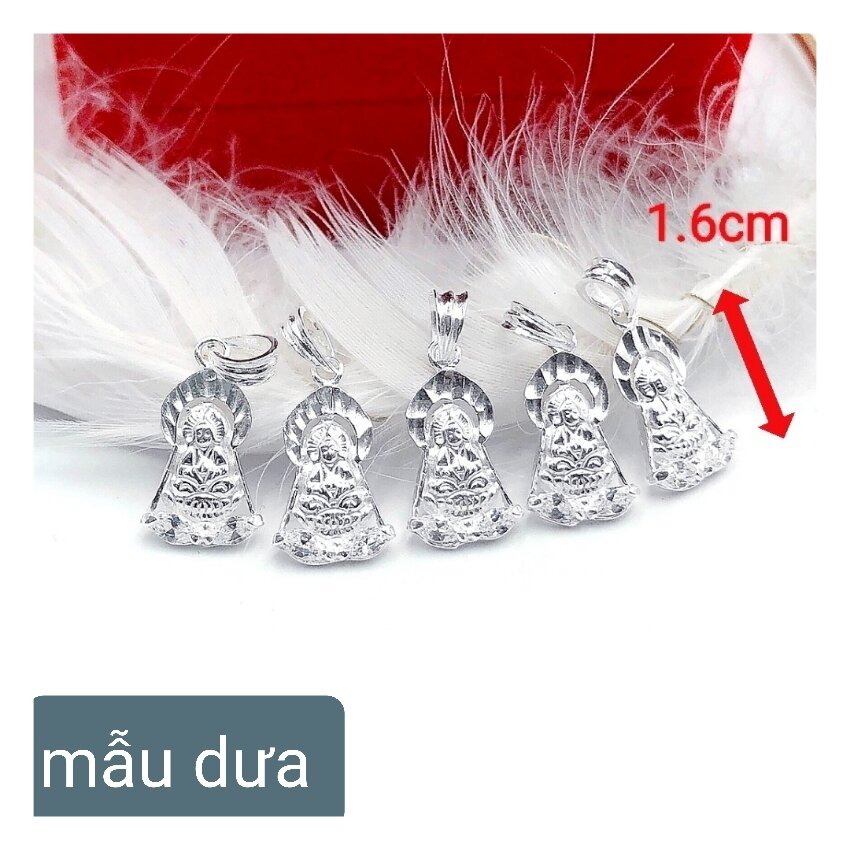 Mặt dây chuyền cho mẹ và bé bạc thật nguyên chất mẫu mẹ quan âm đính đá sáng đẹp bền