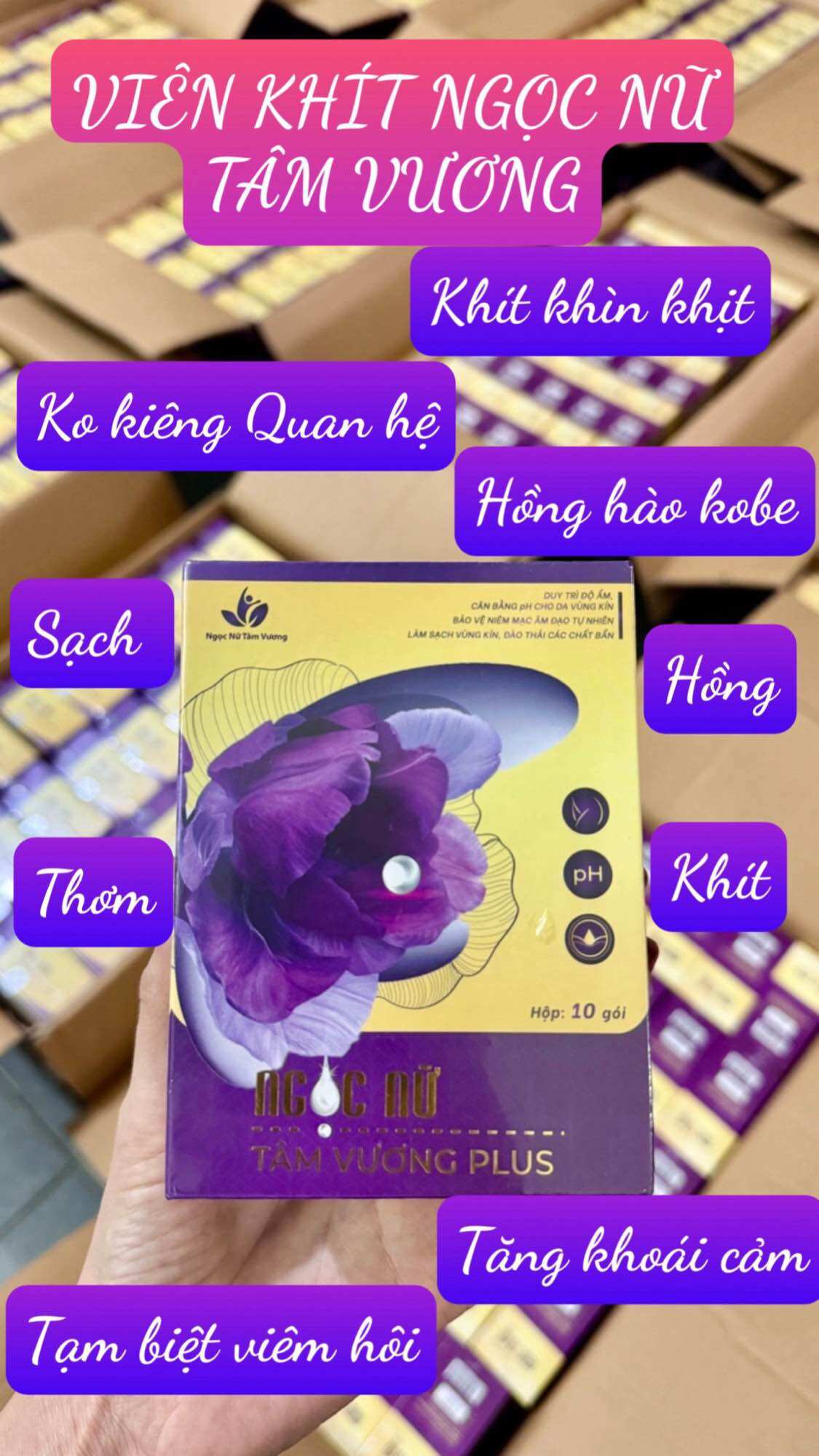 Viên đặt phụ khoa plus ngọc nữ tâm vương - sạch - khít - hết viêm - an toàn - hiệu qủa