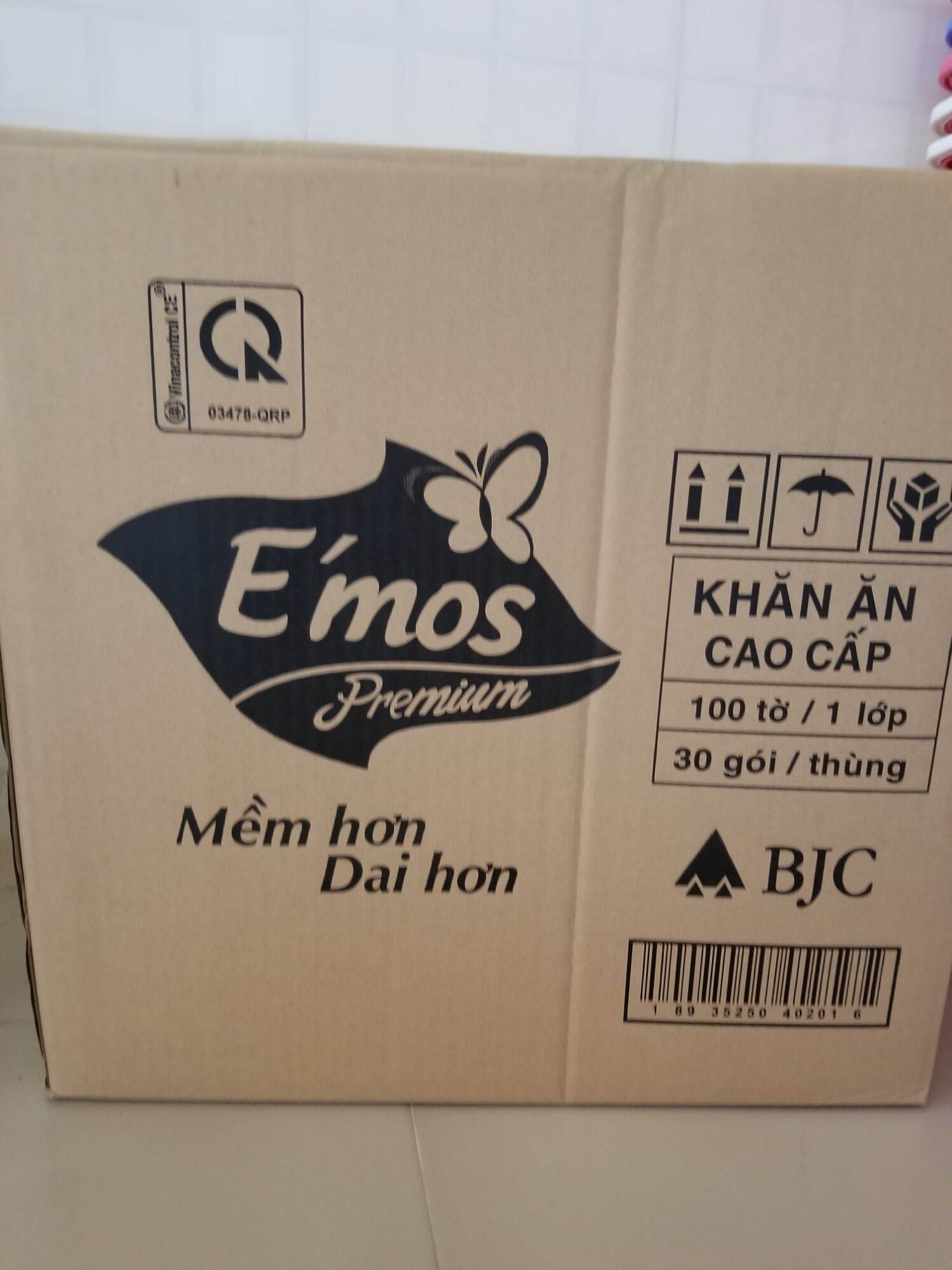 [HCM]khăn giấy vuông Emos bịch 100tờ