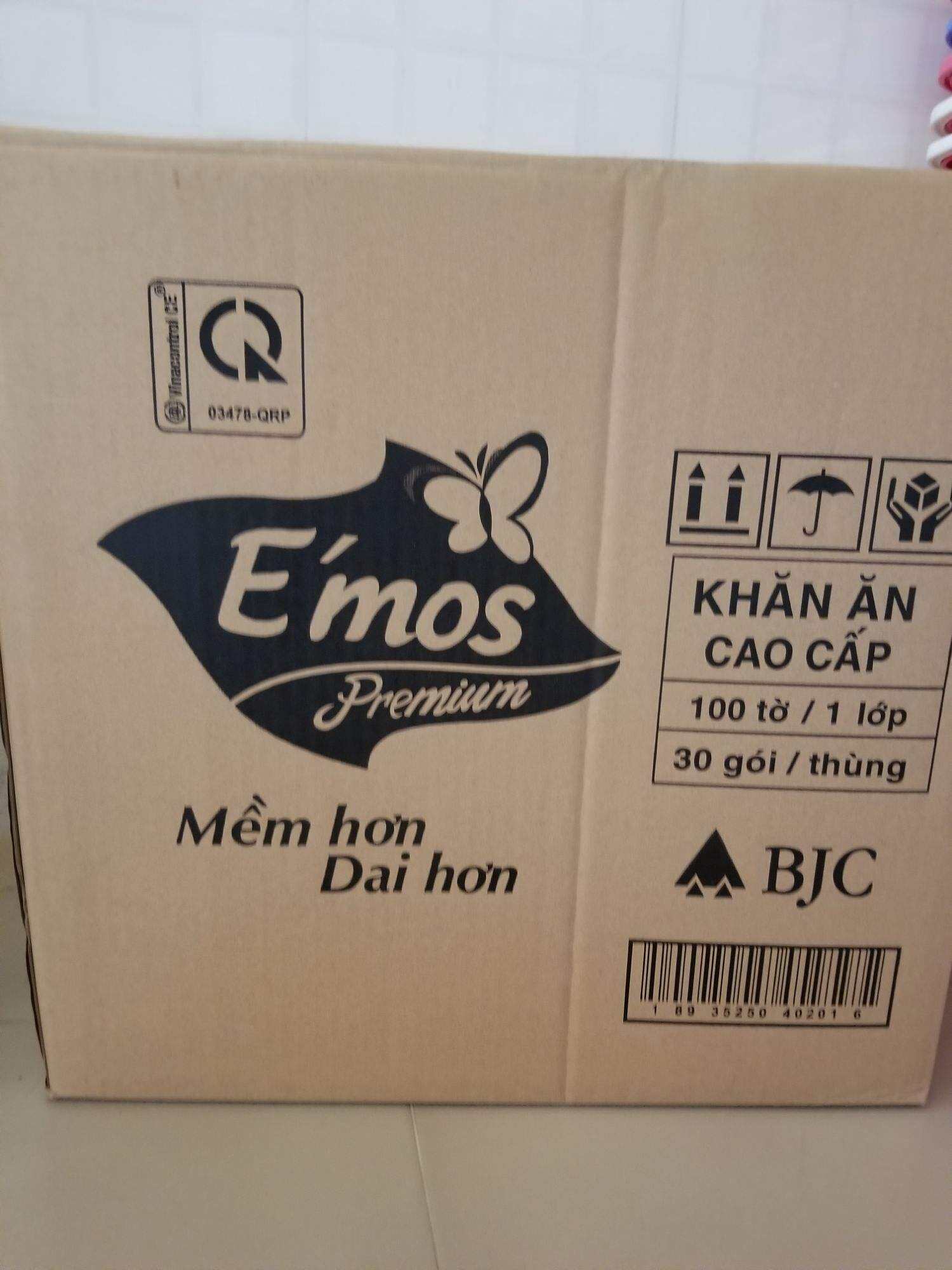 khăn giấy vuông Emos bịch 100tờ