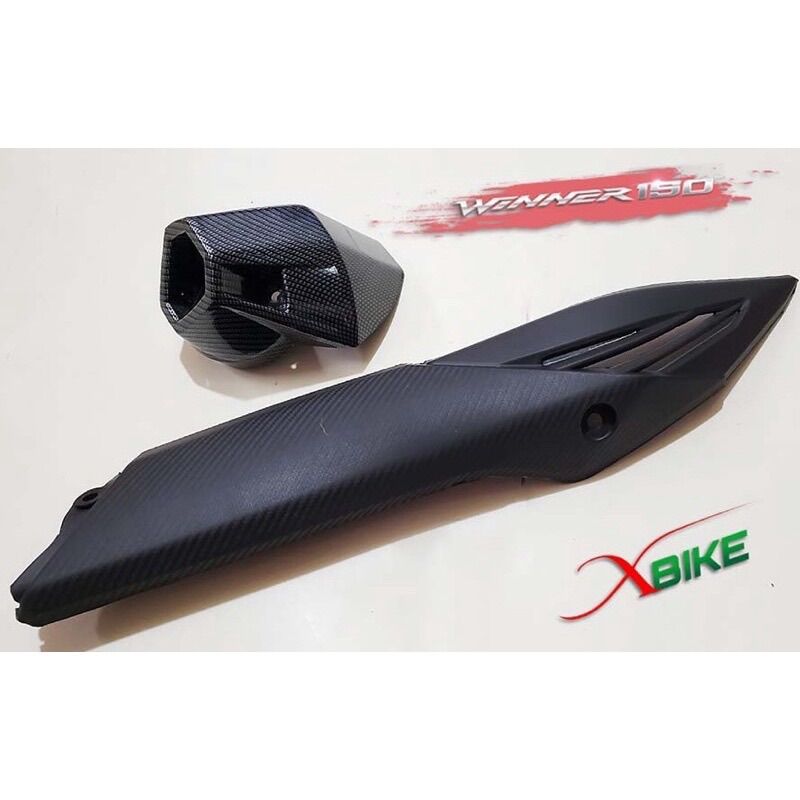 Bộ ốp pô và đuôi pô winner v1 kiểu zin - đuôi pô carbon