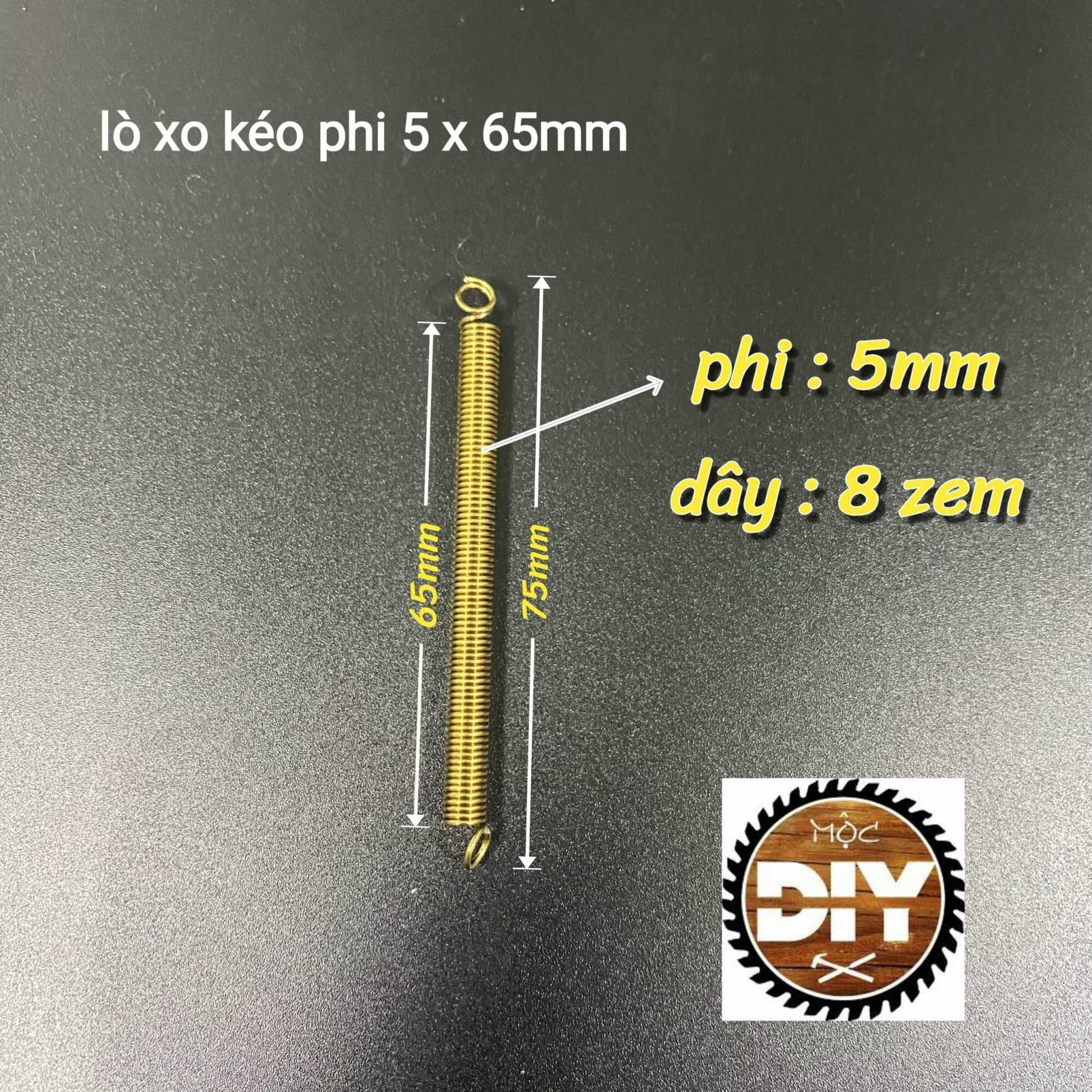 Lò xo kéo phi 5 dài 65mm sợi 0.8mm