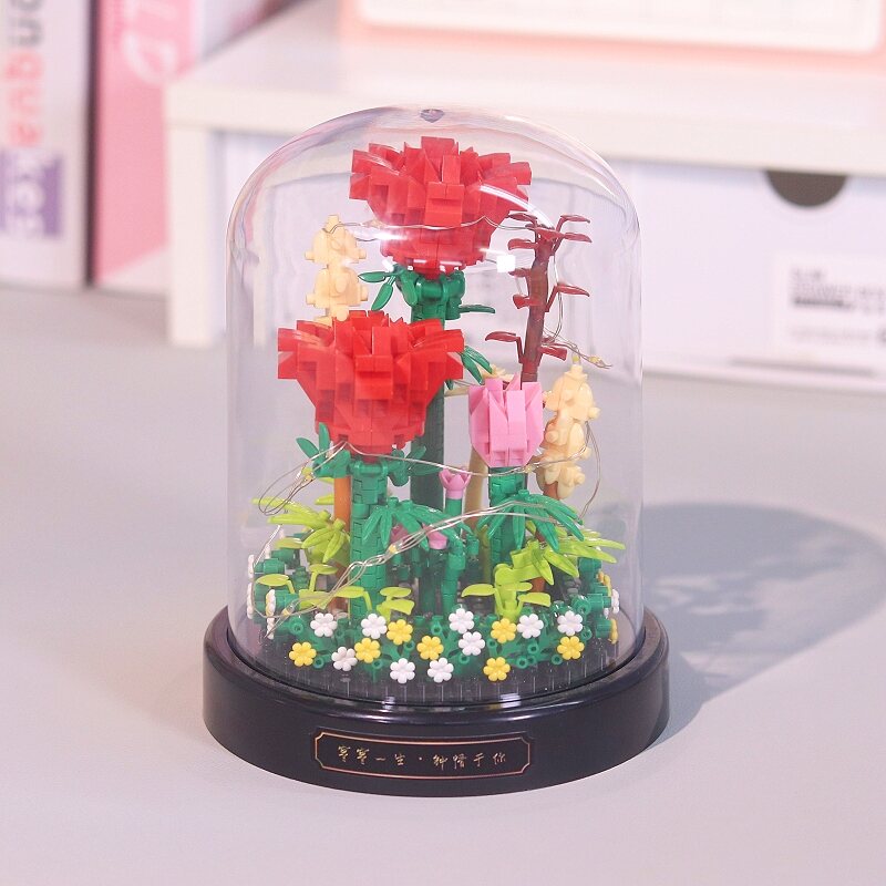 Bộ Đồ Chơi Khối Hình Hoa Cúc Búp Bê Giáo Dục Cho Bé Gái Quà Tặng Ngày Lễ Tình Nhân Đồ Chơi Khối Lắp 