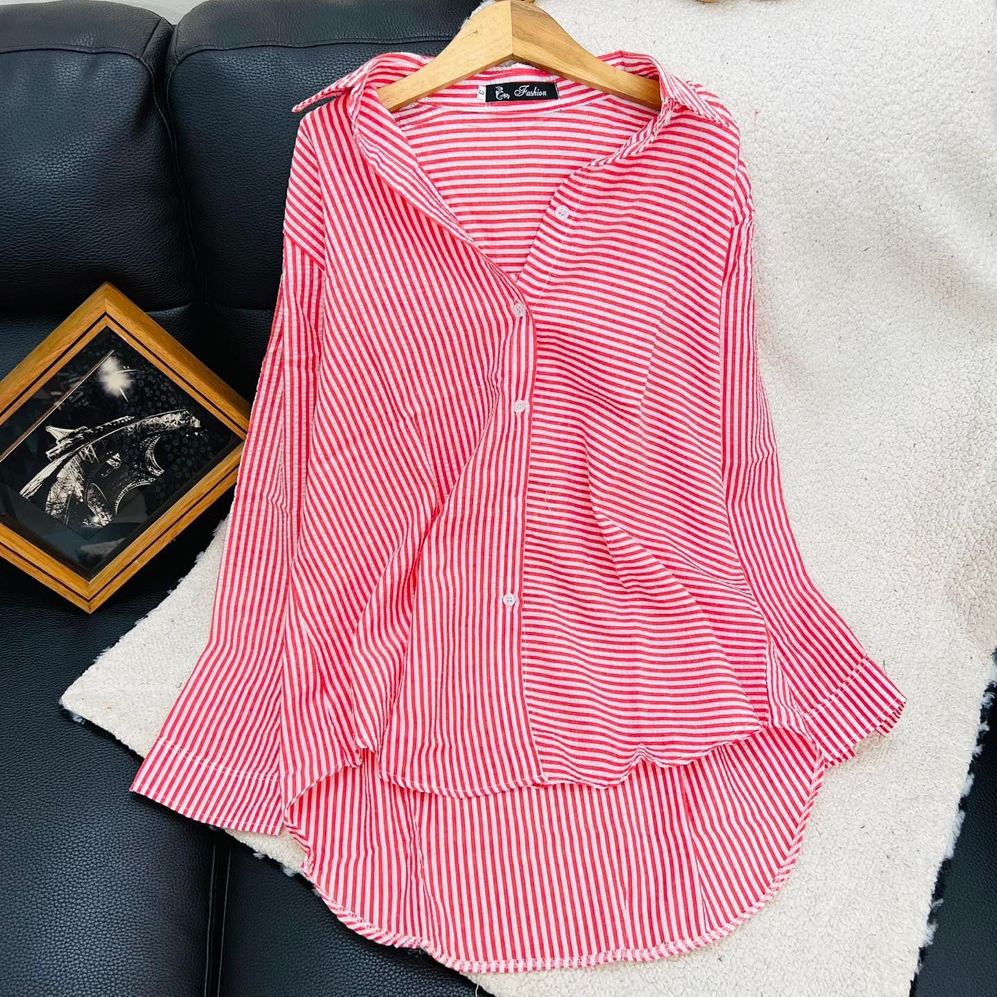 ÁO SƠ MI NỮ SỌC Cotton Thô - BIG SIZE - ĐỦ SIZE