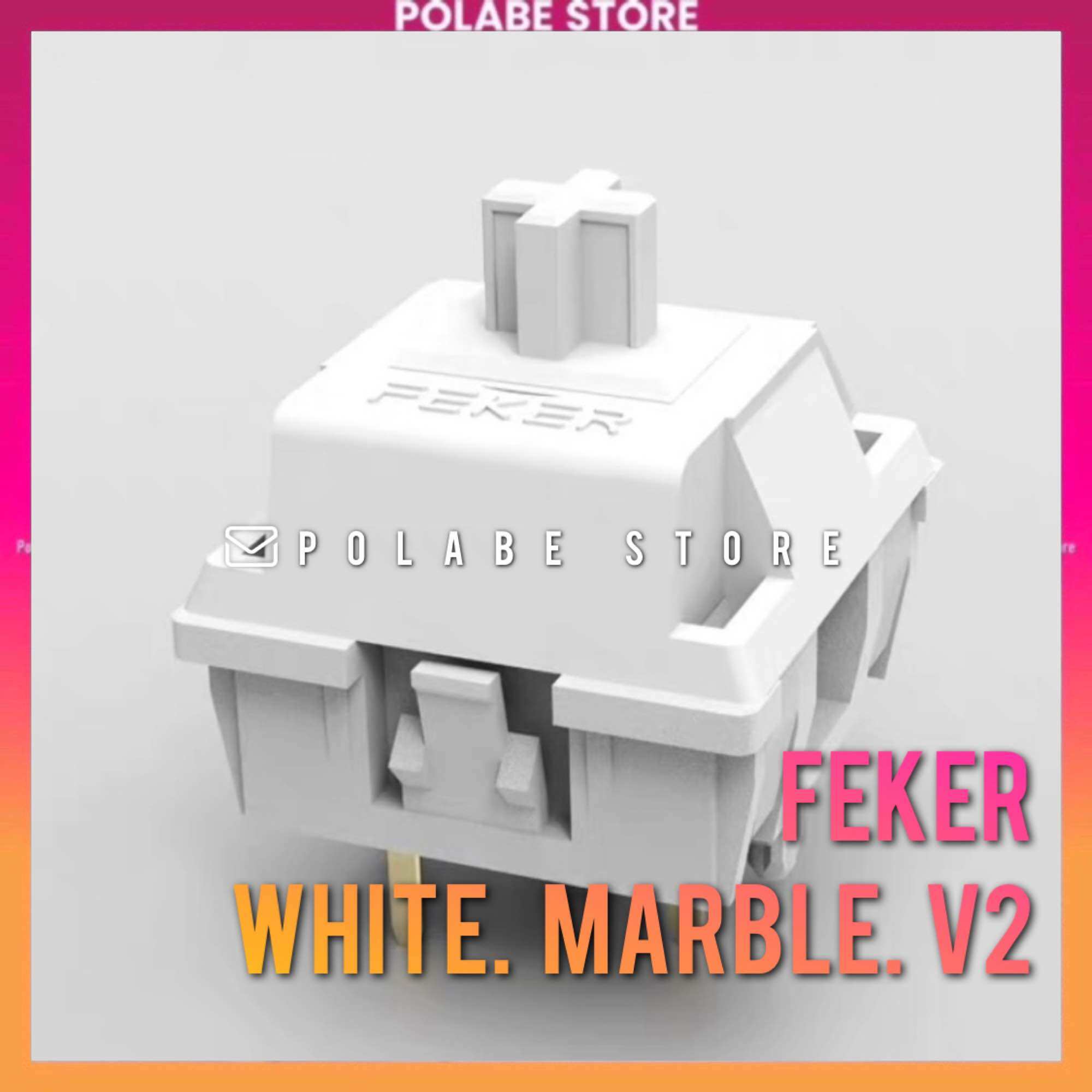 Feker White Marble V2 linear switch bàn phím cơ Feker Marble White - Polabe Store
