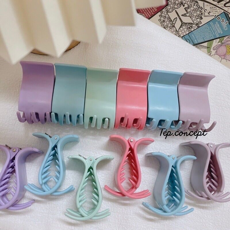 Kẹp càng cua 5 răng màu pastel cao cấp (ảnh thật shop chụp)