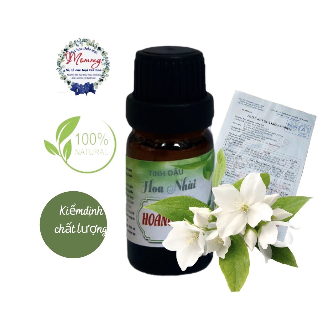 Tinh dầu hoa nhài nguyên chất 10ml có giấy kiểm định, tinh dầu thảo mộc Mommy