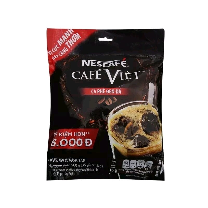 Cà phê đen đá nescafe cafe việt bịch 35 gói * 16g