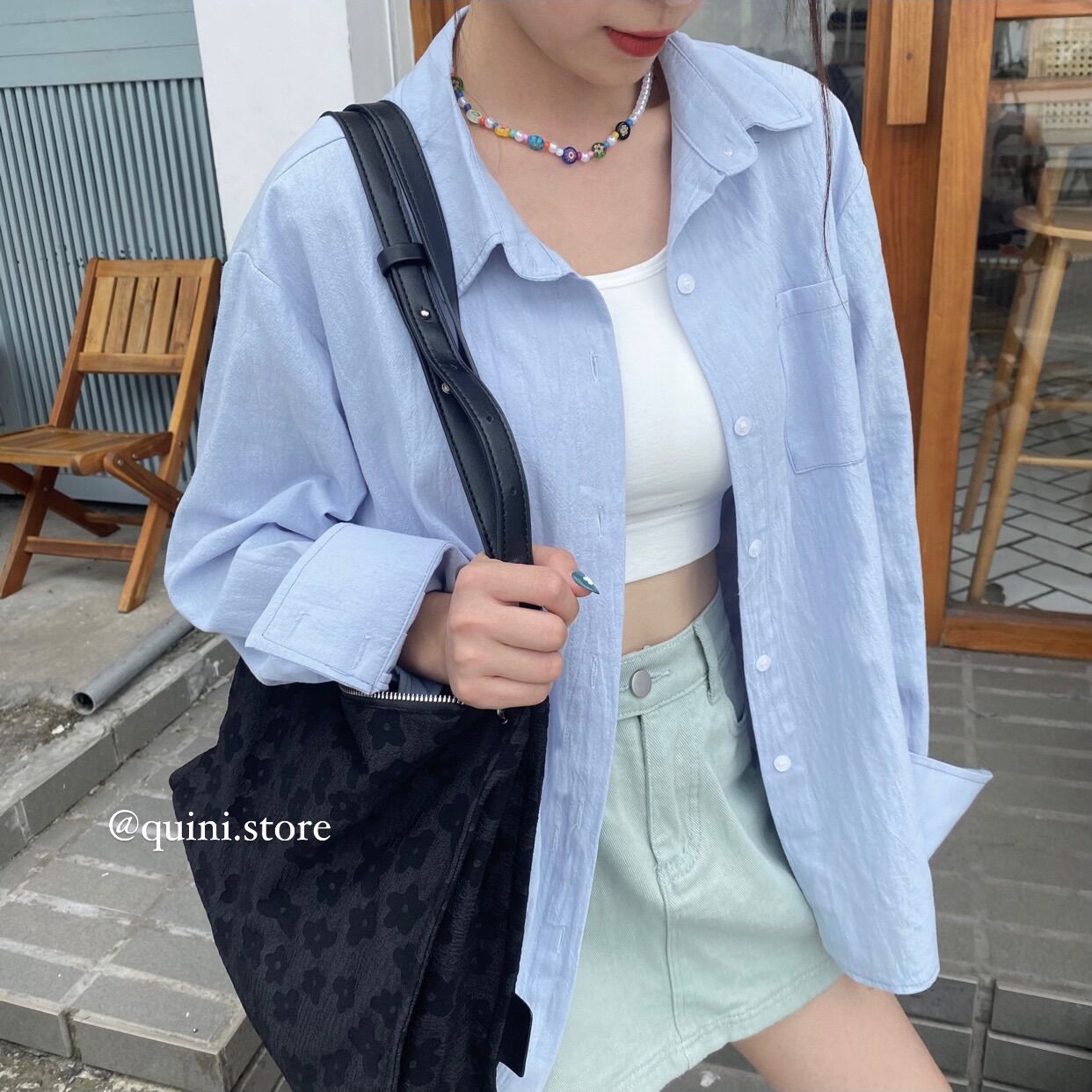 Quini.made - áo sơ mi form rộng - linen basic shirt