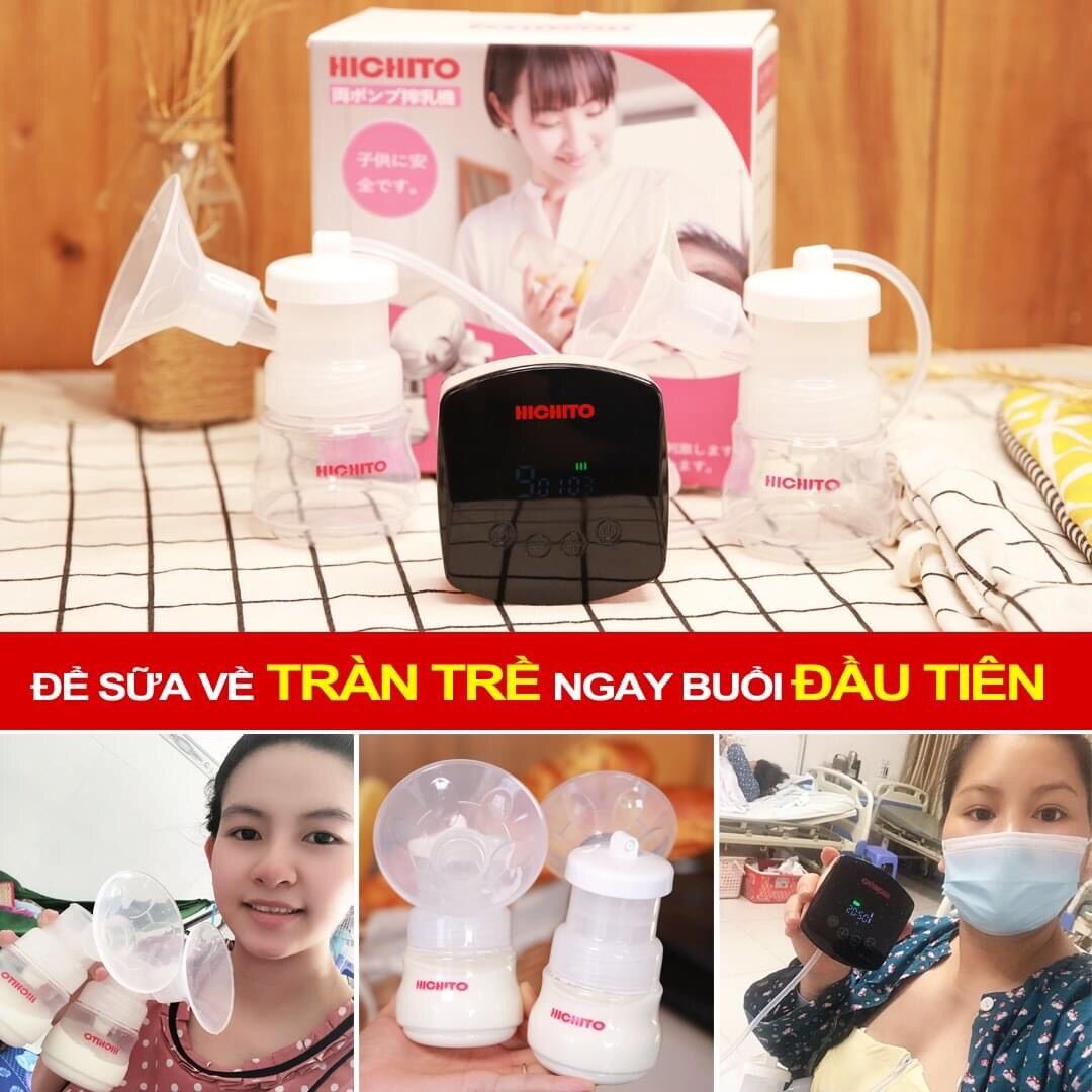 Máy hút sữa điện đôi HICHITO NHẬT BẢN (có pin sạc có chế độ massage,9 mức hút sâu hút êm kiệt sữa)
