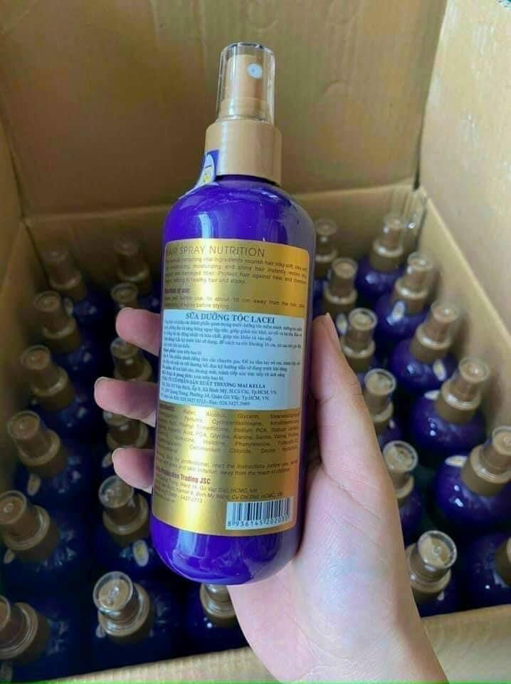 Xịt dưỡng tóc Lacei tím 200ml