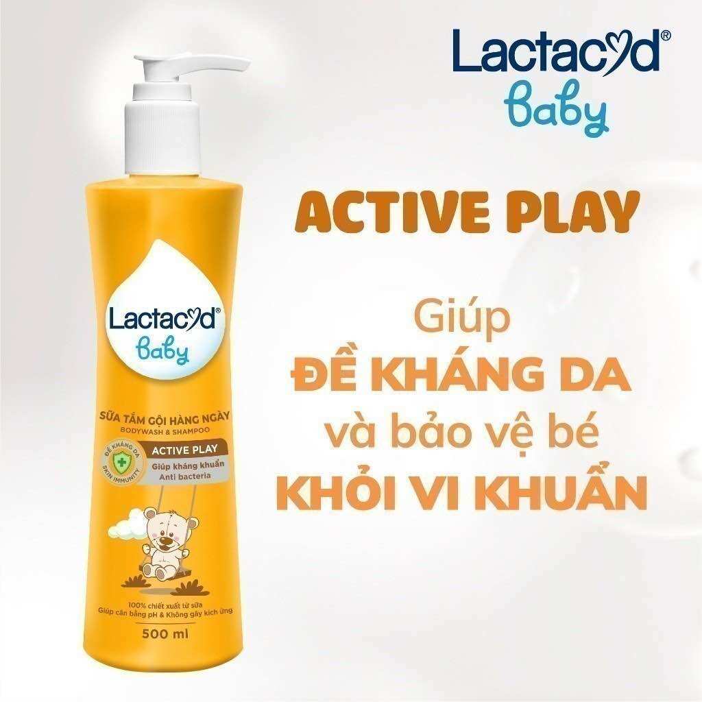 Sữa Tắm Gội Hàng Ngày Cho Bé Lactacyd Active Play 500ml và 250ml