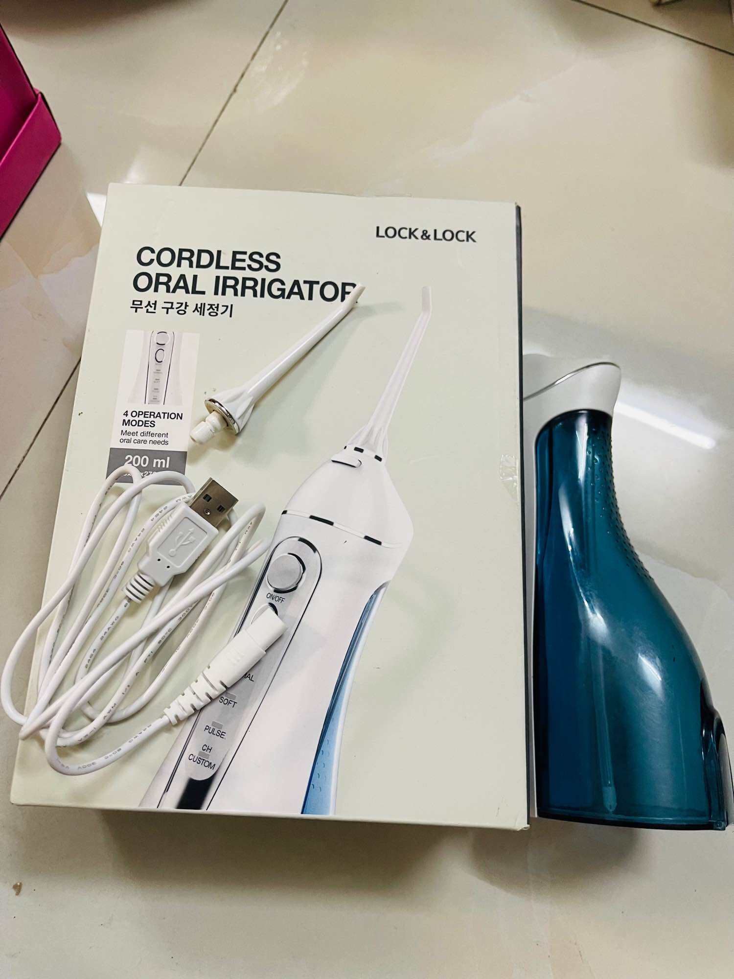 Phụ Kiện Máy Tăm Nước Cầm Tay Lock & Lock ENR156BLU, Thân Máy Tăm Nước, Dây Sạc Tăm Nước, Đầu Tăm Nước,.....