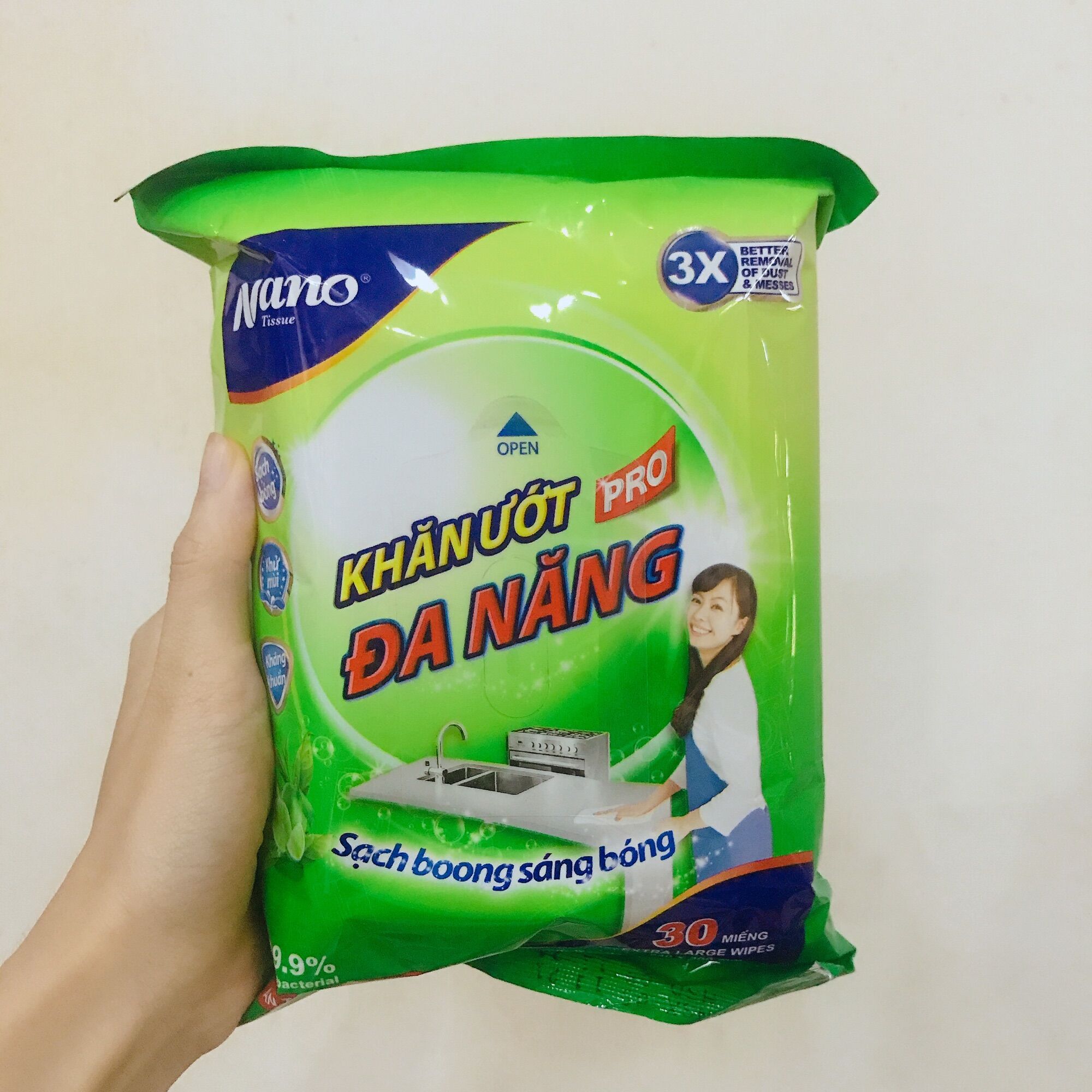 [Mẫu mới] Khăn Ướt Đa Năng Nano 30 tờ (250 x 300 mm)