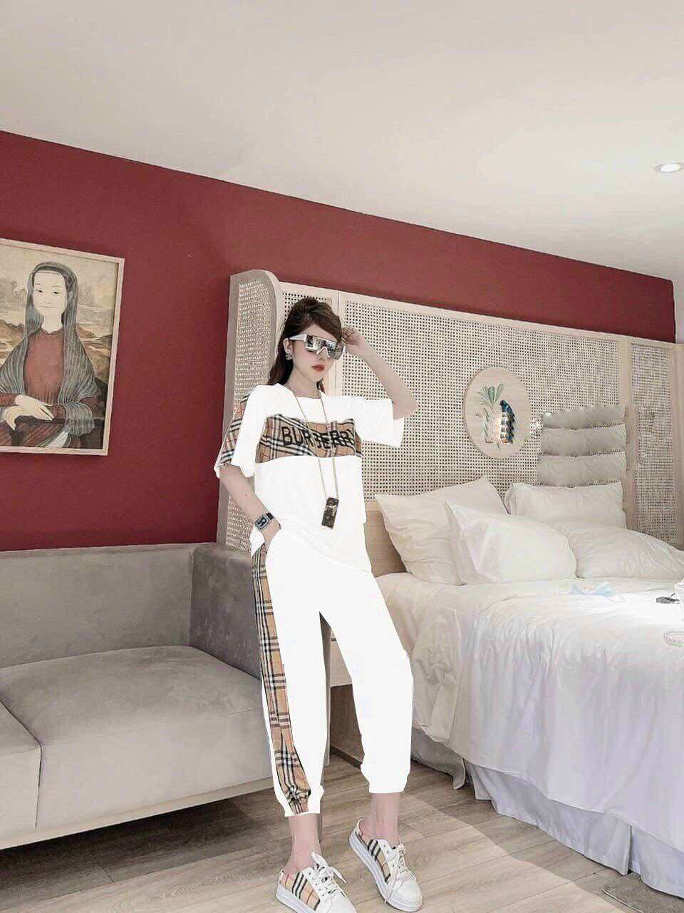 BỘ DÀI COTTON THÊU PHỐI SỌC BU.BERY CỰC ĐẸP