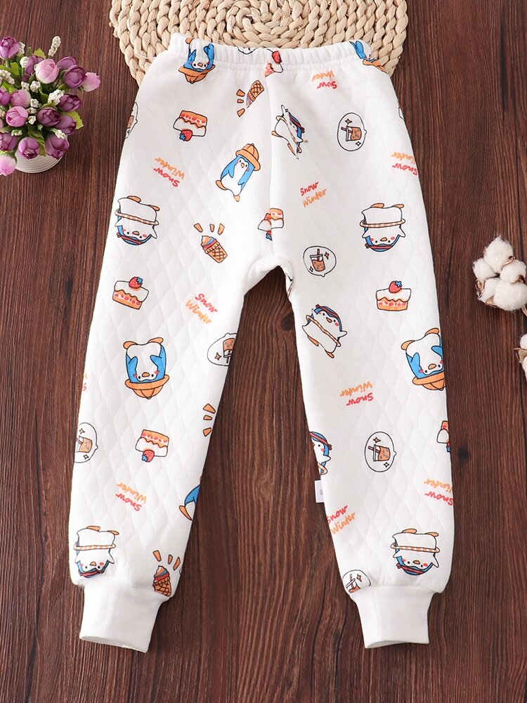 Dày Dặn Ba Lớp Cotton, Vải Bông Lông Cừu Quần Tây Dành Cho Bé Trai Và Bé Gái Em Bé Ấm Áp Quần Lót Thoáng Khí Thoải Mái Cotton, Vải Bông Polyester Pha Trộn