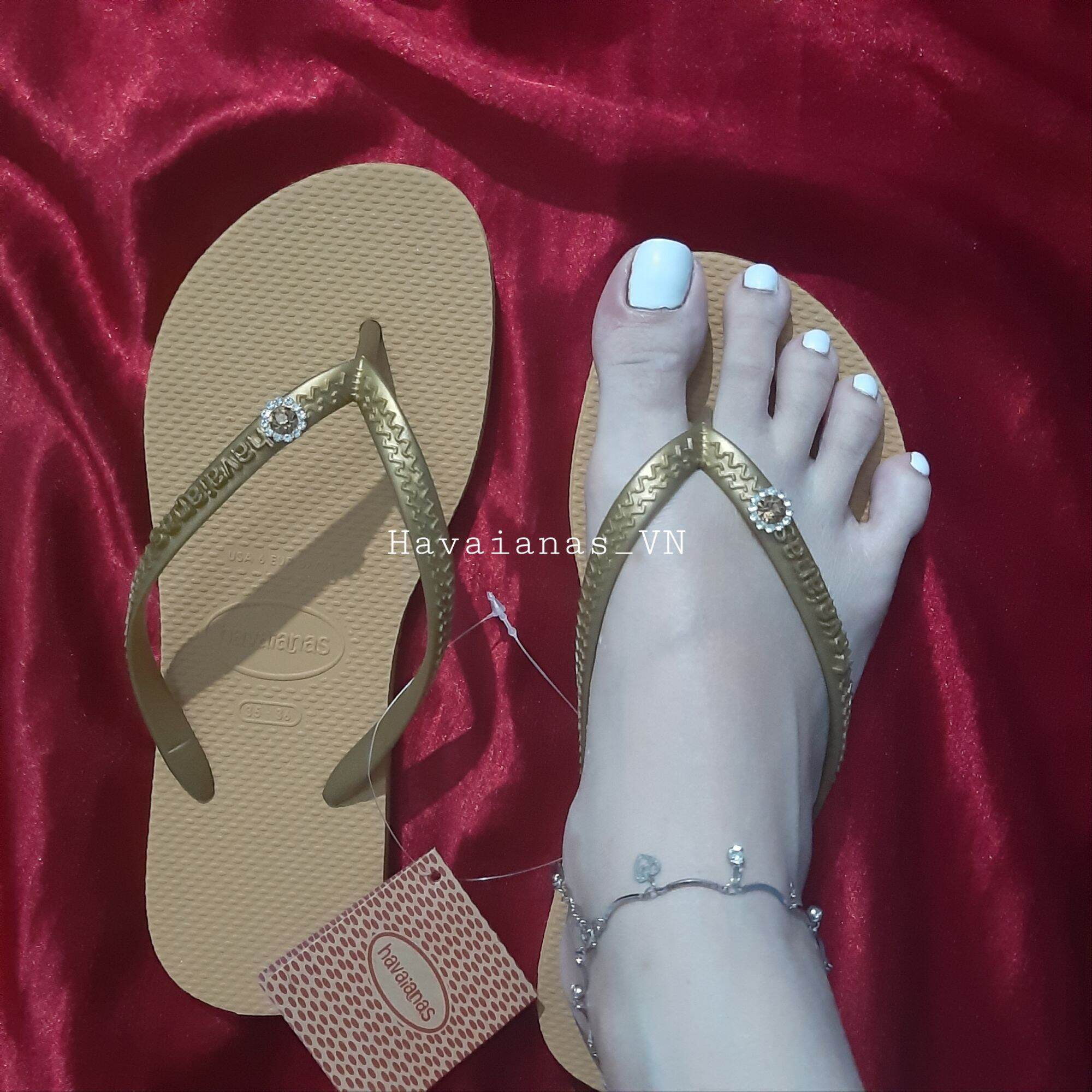 🔥FREESHIP🔥HAVAIANAS - Dép nữ Slim charm đá