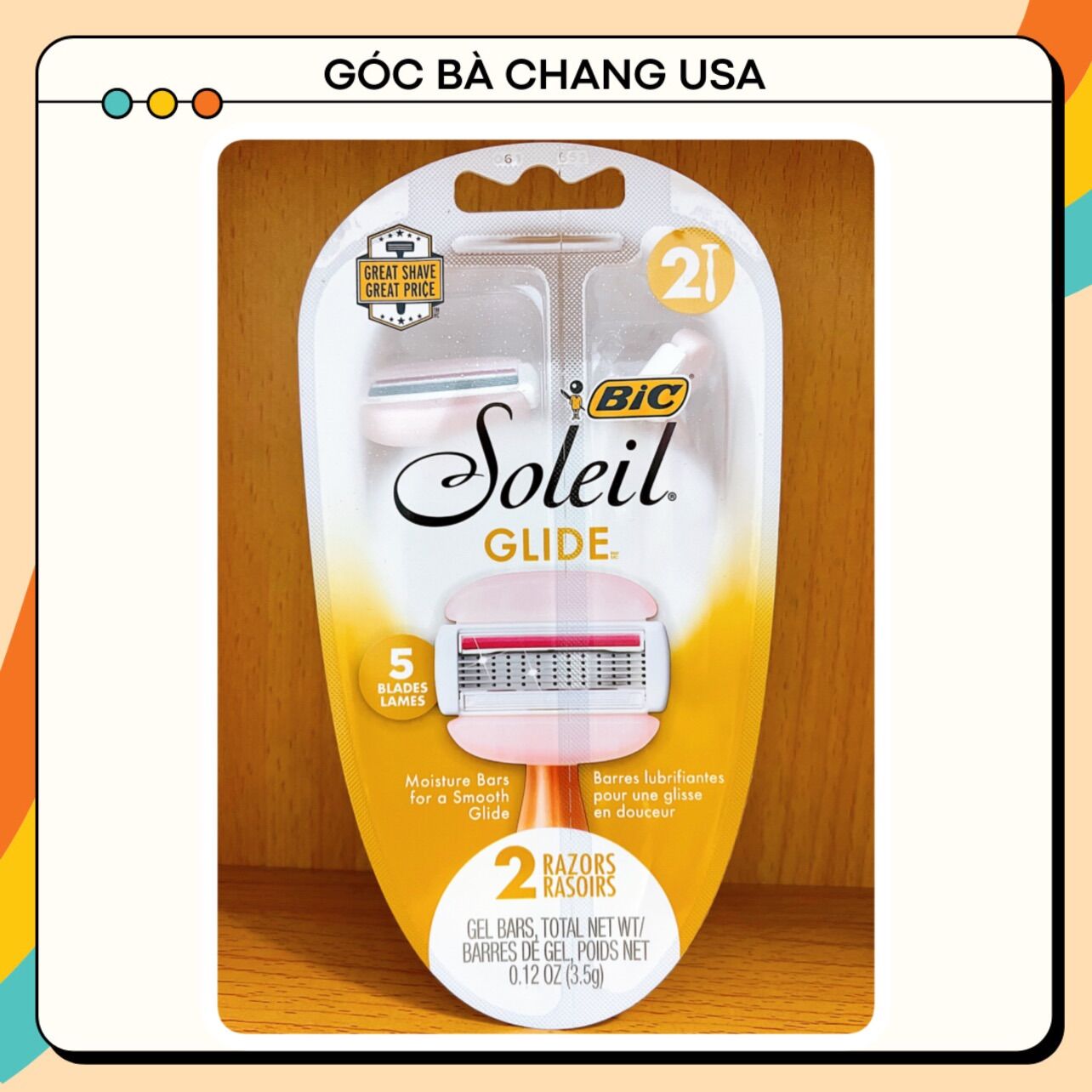 [USA] Dao Cạo Đầu Bơ BIC GLIDE (Set 2 Cây)❤️(MẪU MỚI)