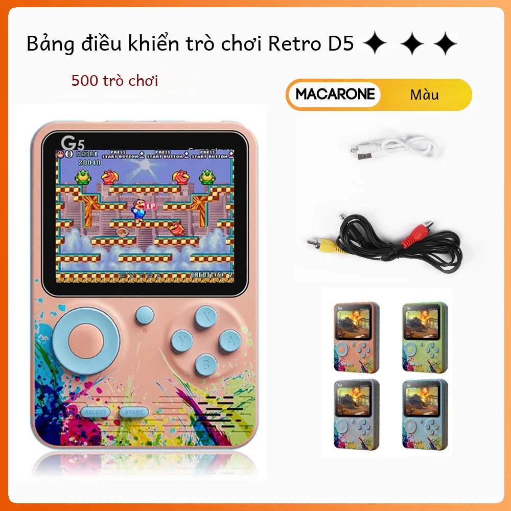 G5 Máy Chơi Game Cầm Tay Màn Hình IPS 3.0 Inch Với 500 Trò Chơi Retro Cổ Điển Tay Cầm Chơi Game Di Động Pin Sạc 1020Mah Lễ Hội Quà Tặng