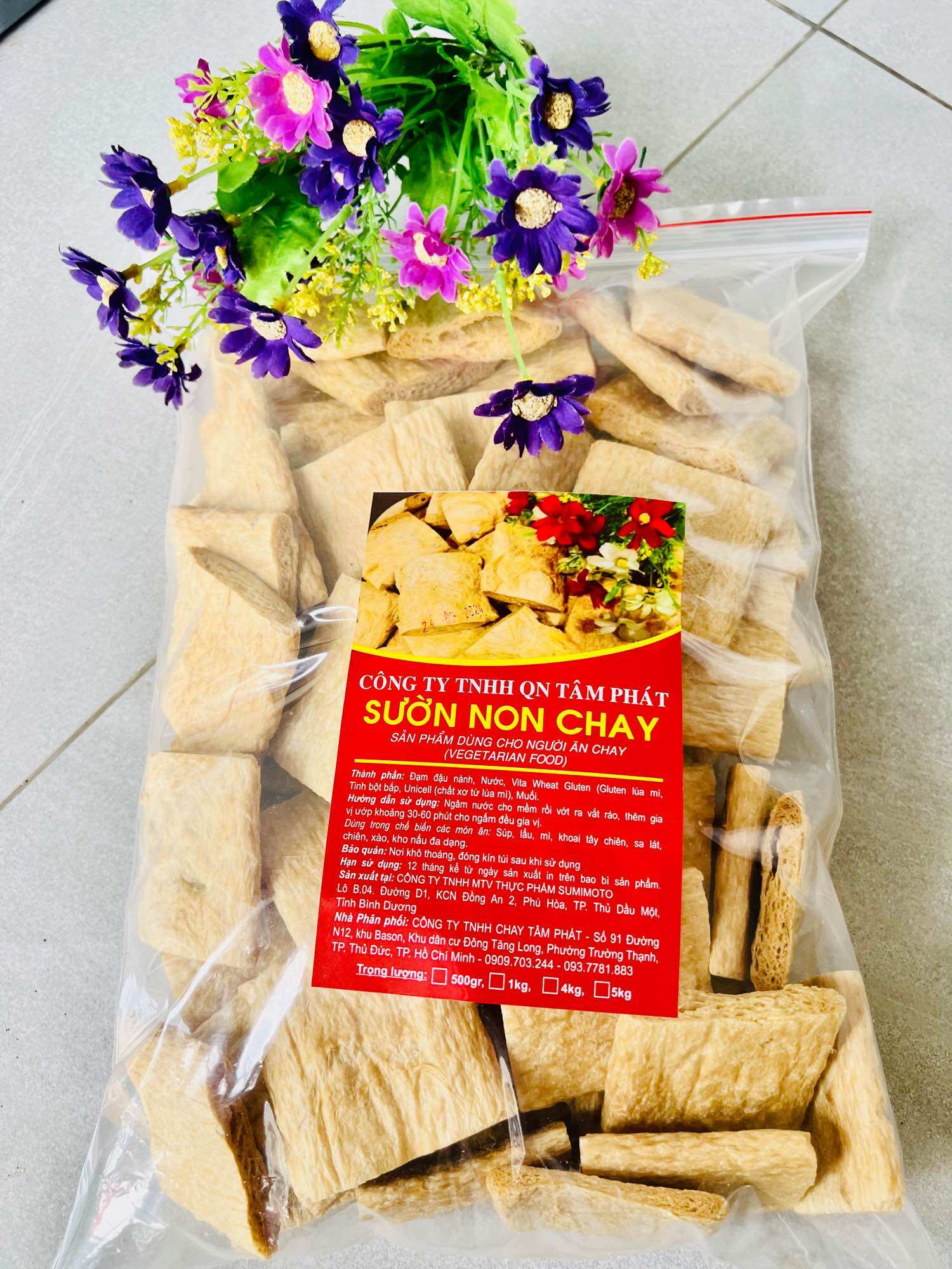1kg Vegetarian Beef (2 Bags/ Thin Type)/ Tam Phat Vegetarian