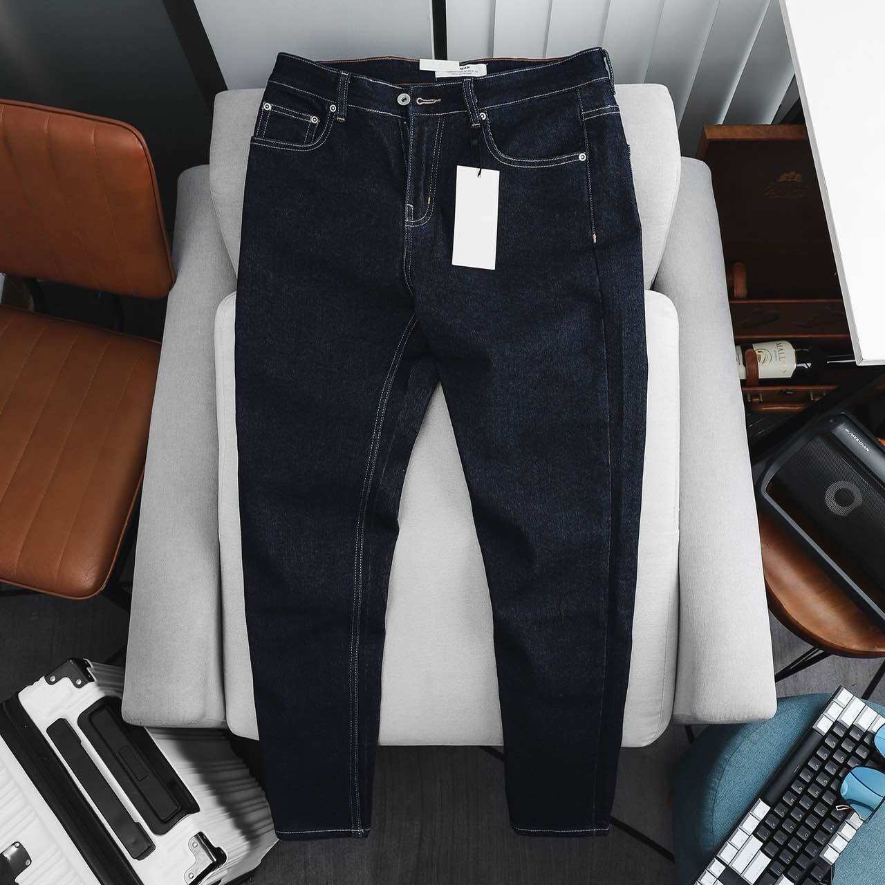 Quần dài jean nam cao cấp hàng xuất xịn màu xanh đen