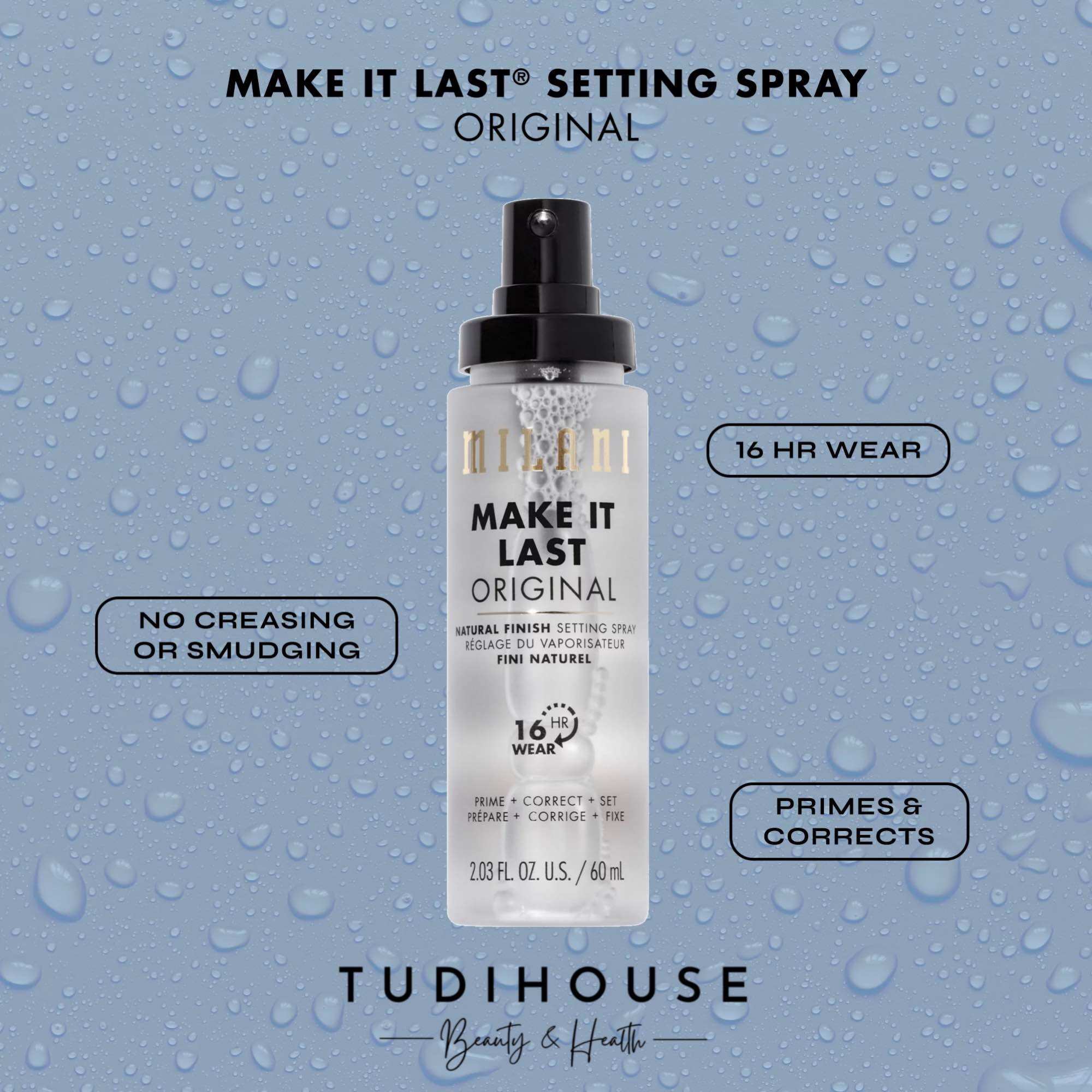 Xịt trang điểm MILANI MAKE IT LAST SETTING SPRAY PRIME + CORRECT + SET