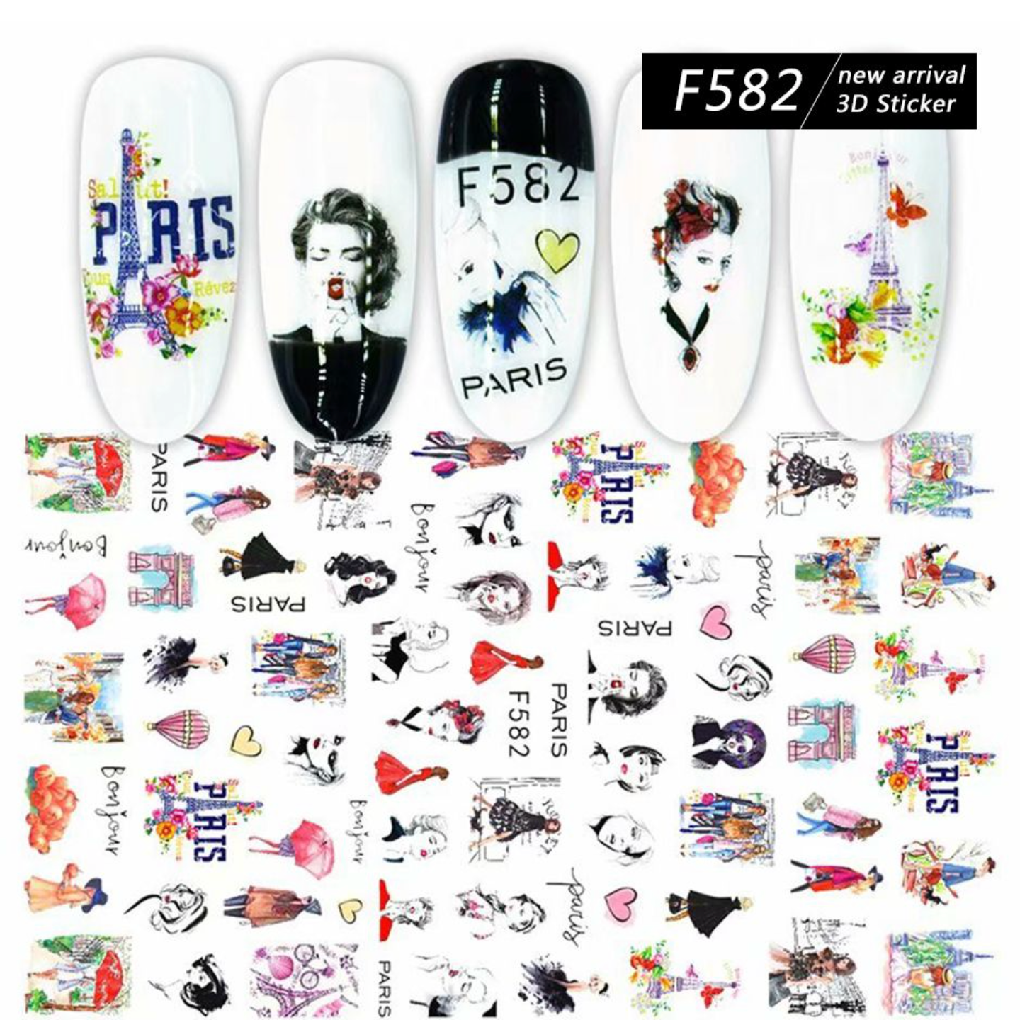 Sticker dán móng tay họa tiết cô gái sexy