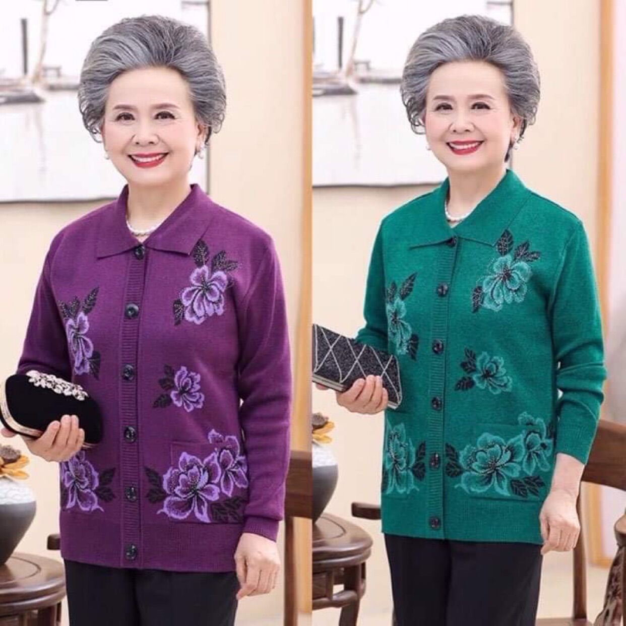 Áo khoác len người lớn tuổi