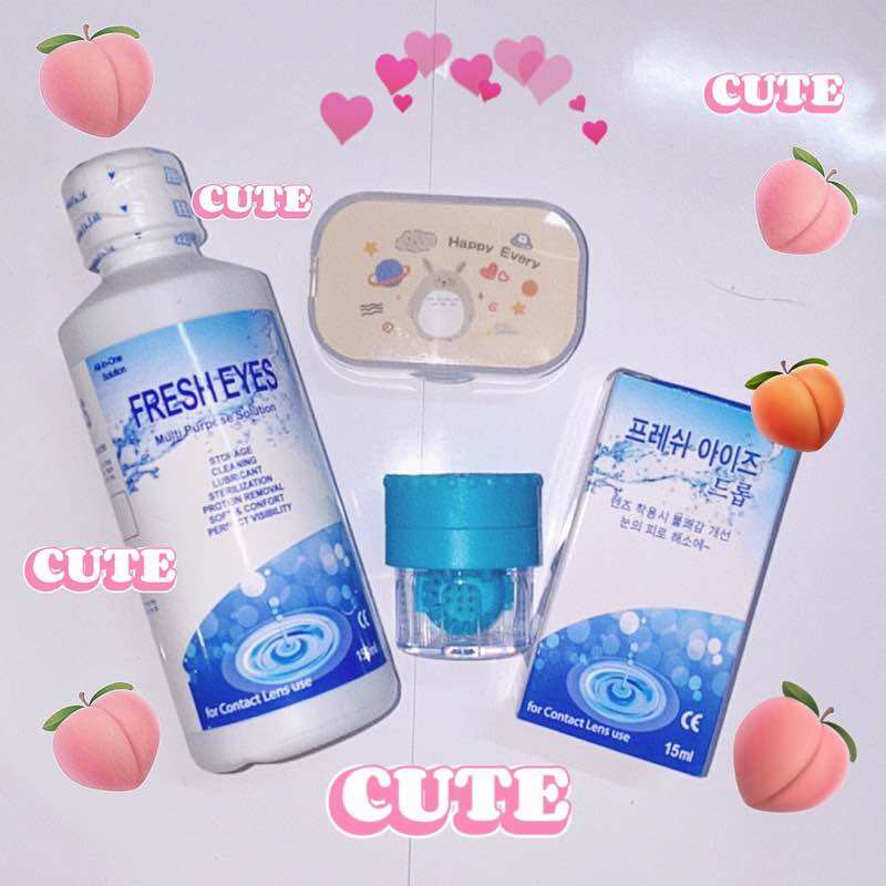 [YINNIE] [TRỢ  GIÁ] COMBO NƯỚC NGÂM FRESH EYES RUBY EYES , NHỎ MẮT LENS CHUYÊN DỤNG