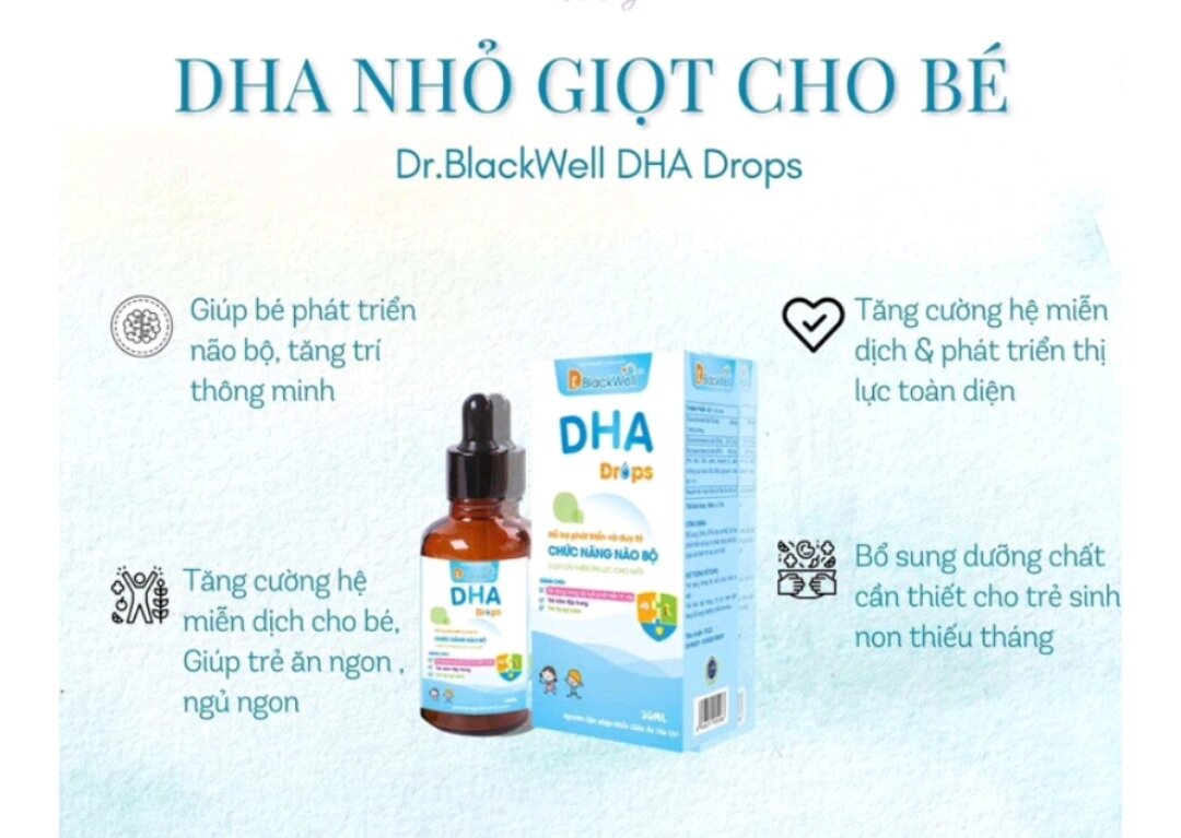 DHA Drops DR brackWell giúp bé phát triển não bộ, tốt cho mắt,giảm tăng động ở trẻ,giúp bé nhanh nói .bổ sung DHA và EPA