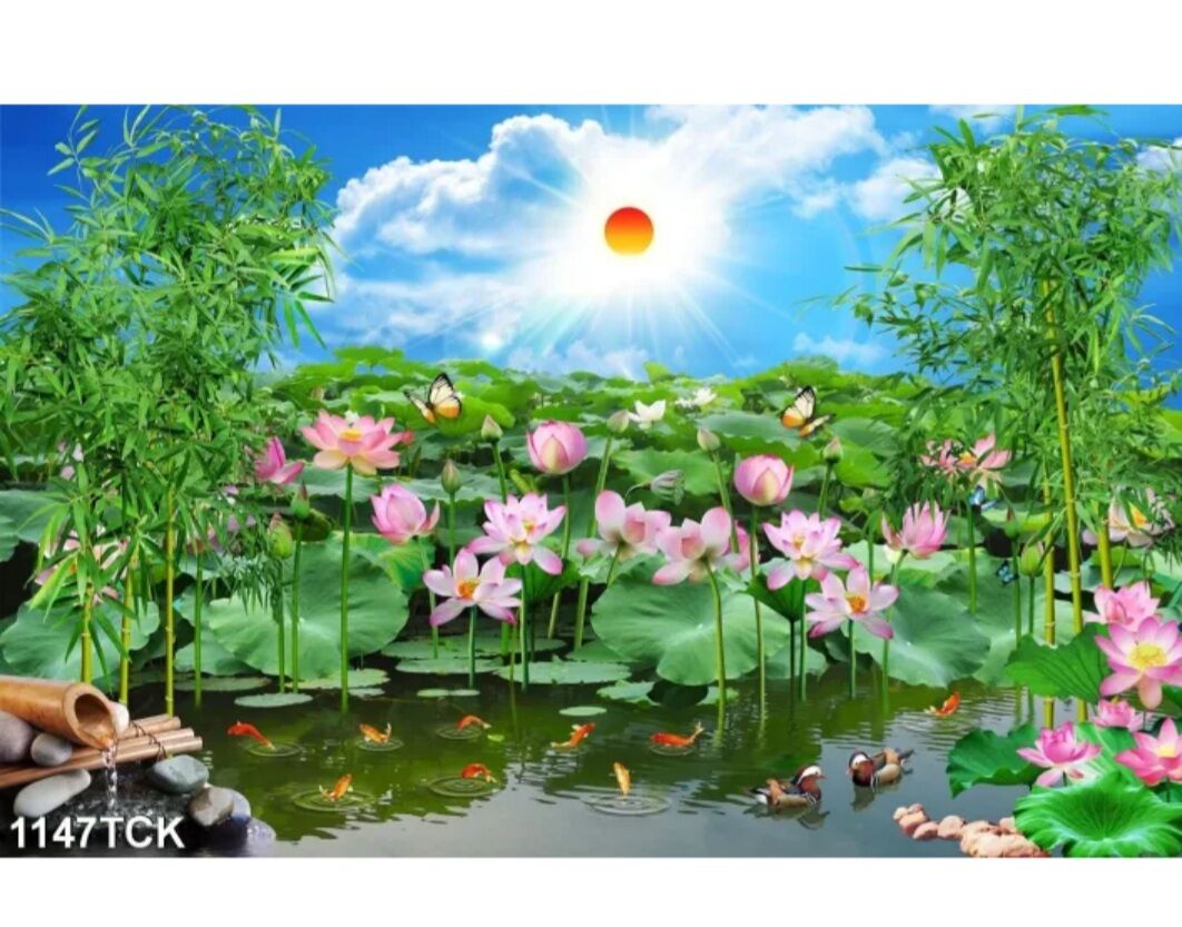 Tranh dán tường không viền ngang 80cm cao 40cm
