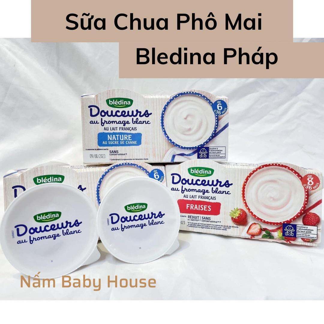 Sữa chua phô mai Bledina Pháp cho bé ăn dặm vị dâu, tự nhiên, mận