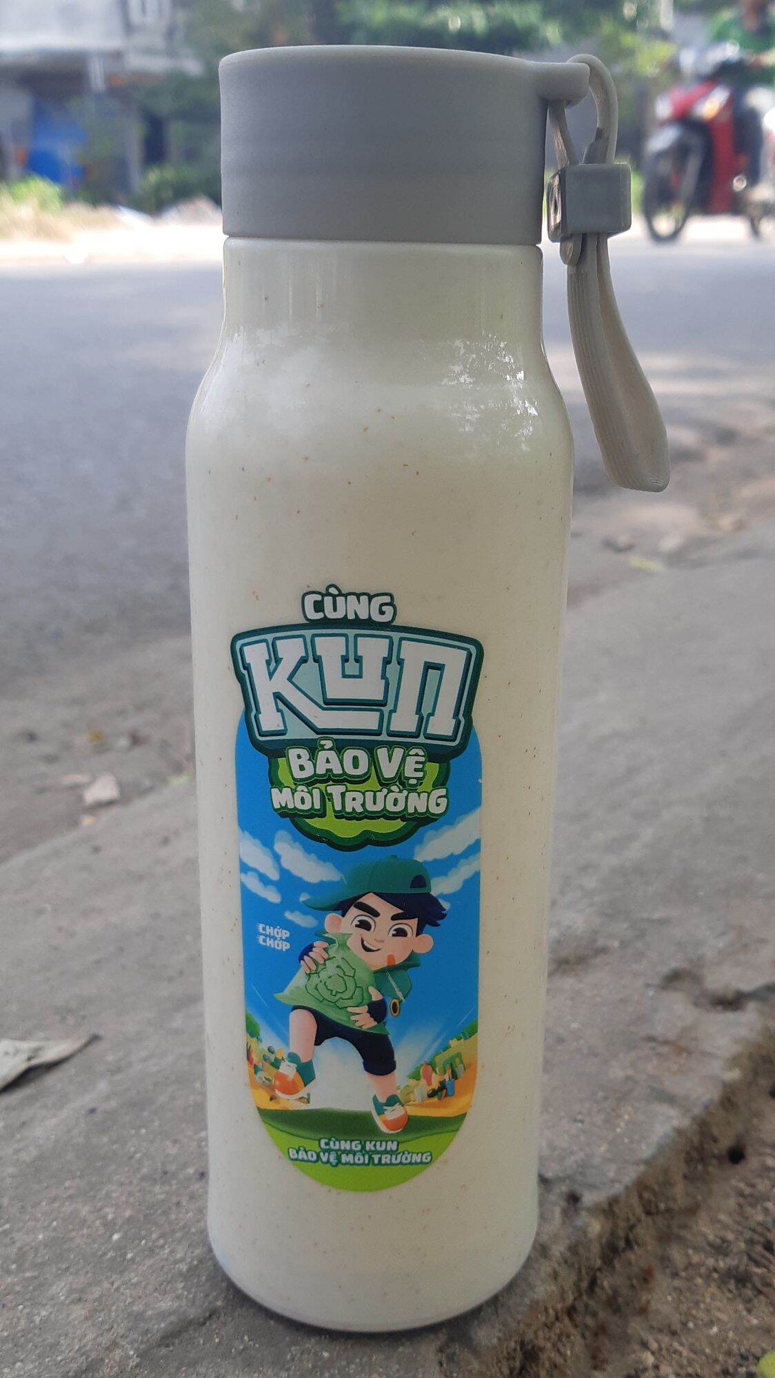 Bình Nước Thủy Tinh Bọc Lúa Mạch 💥KUN 💥350ml
