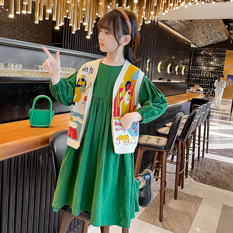 Áo Len Dệt Kim Cho Bé Gái Áo Khoác Ngoài Thời Trang Cho Trẻ Em Áo Len Cardigan Cổ Chữ V Tay Dài Thường Ngày Cho Bé Gái Mùa Thu