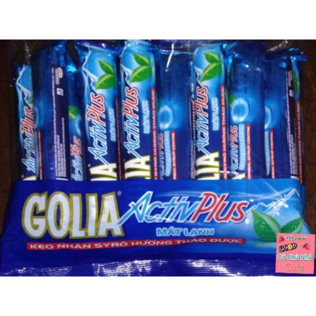 Lốc 16 thỏi kẹo nhân siro thảo dược hương bạc hà Golia ActivePlus 472g 16