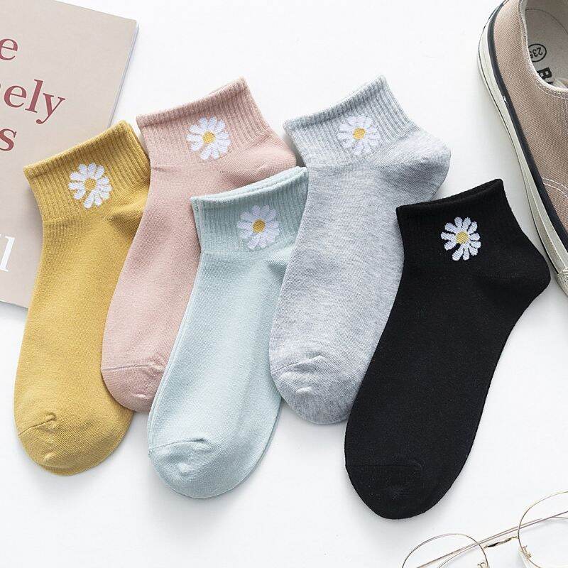 Set 5 đôi vớ cúc họa mi, mua 2 set tặng túi rút