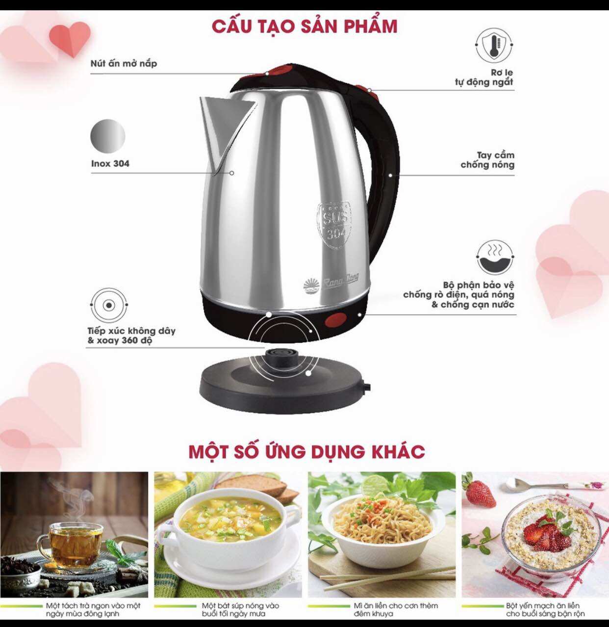 Ấm đun siêu tốc Rạng Đông 1.8L